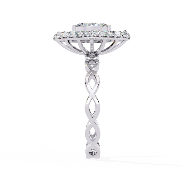 Reverra 14K Gold Marquise & Round Lab Grown Diamond Halo Engagement Ring for Women, CTTW-0.56