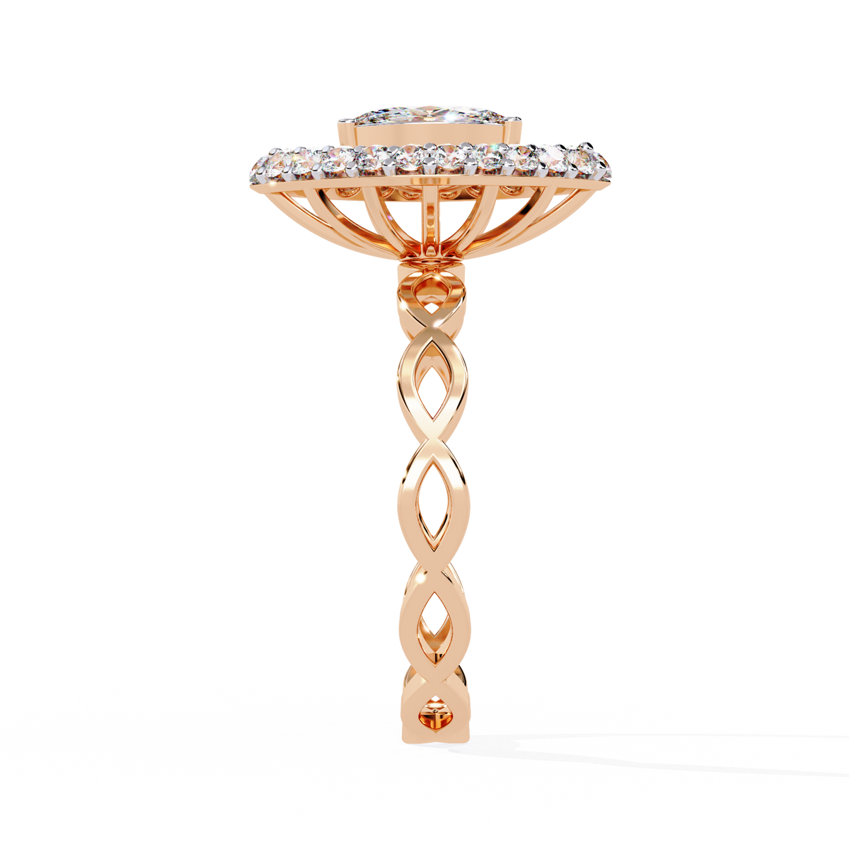 Reverra 14K Marquise Diamond Halo Engagement Ring, CTTW-0.56