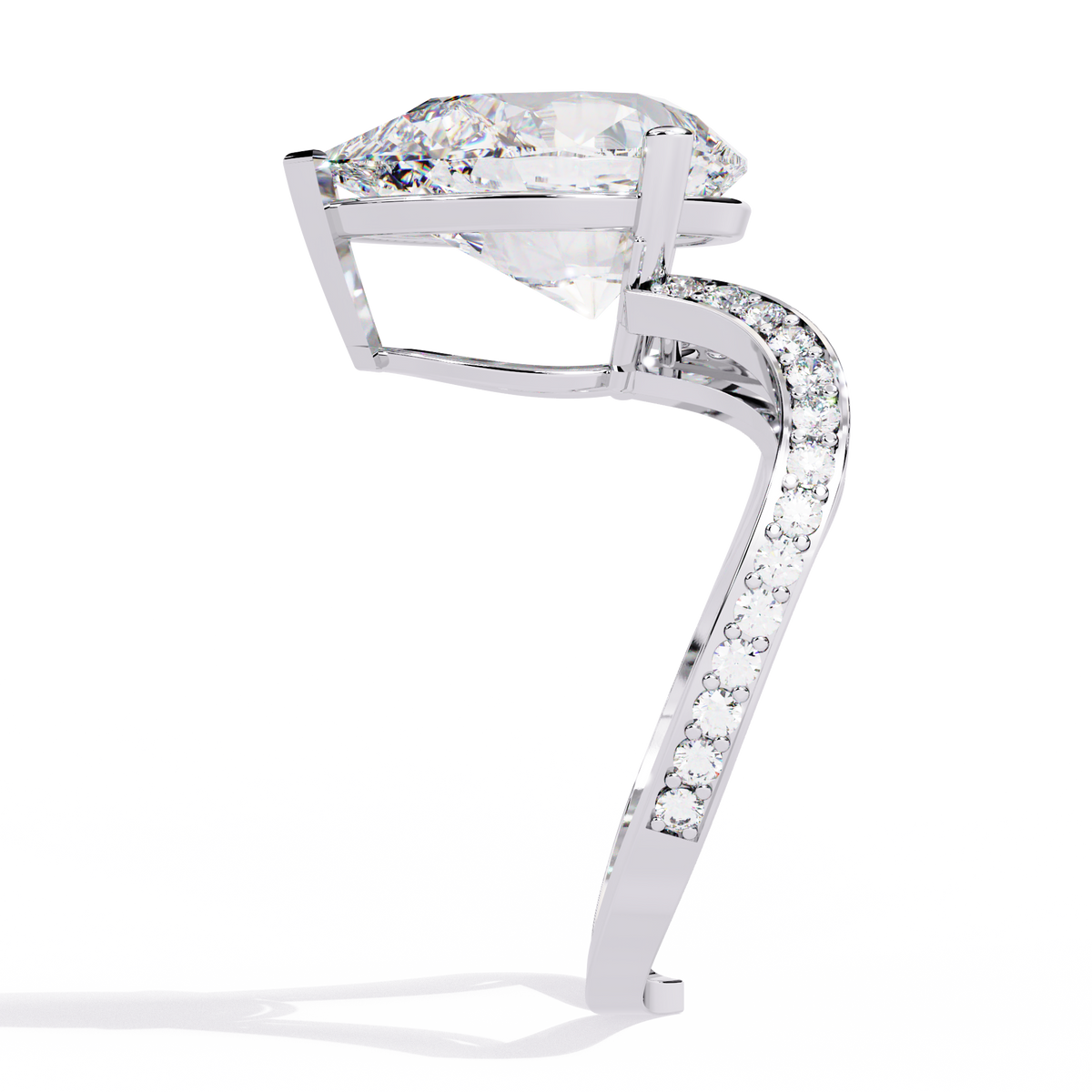 Reverra 14K Pear Diamond Split Shank Engagement Ring, CTTW-5