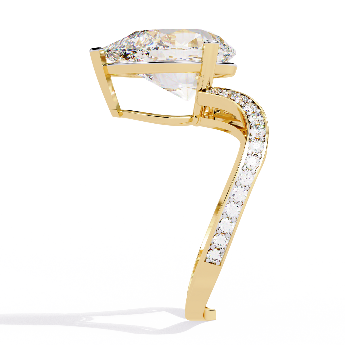 Reverra 14K Pear Diamond Split Shank Engagement Ring, CTTW-5