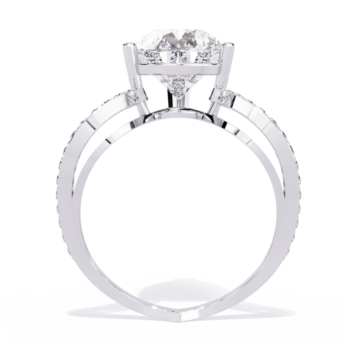 Reverra 14K Pear Diamond Split Shank Engagement Ring, CTTW-5