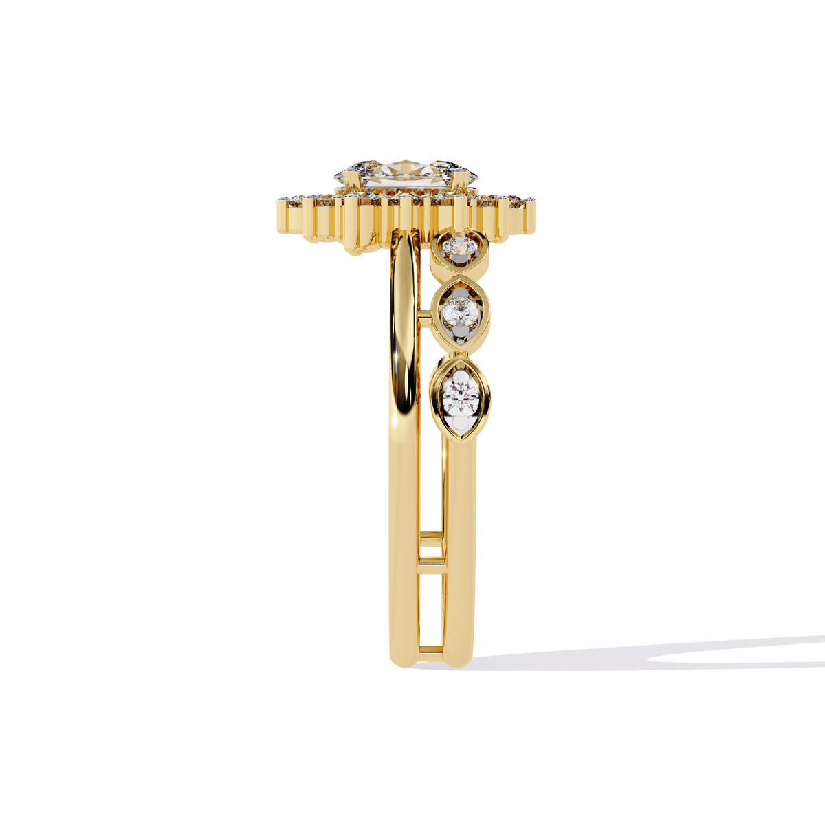 Reverra 14K Oval Diamond Vintage Halo Engagement Ring, CTTW-0.59