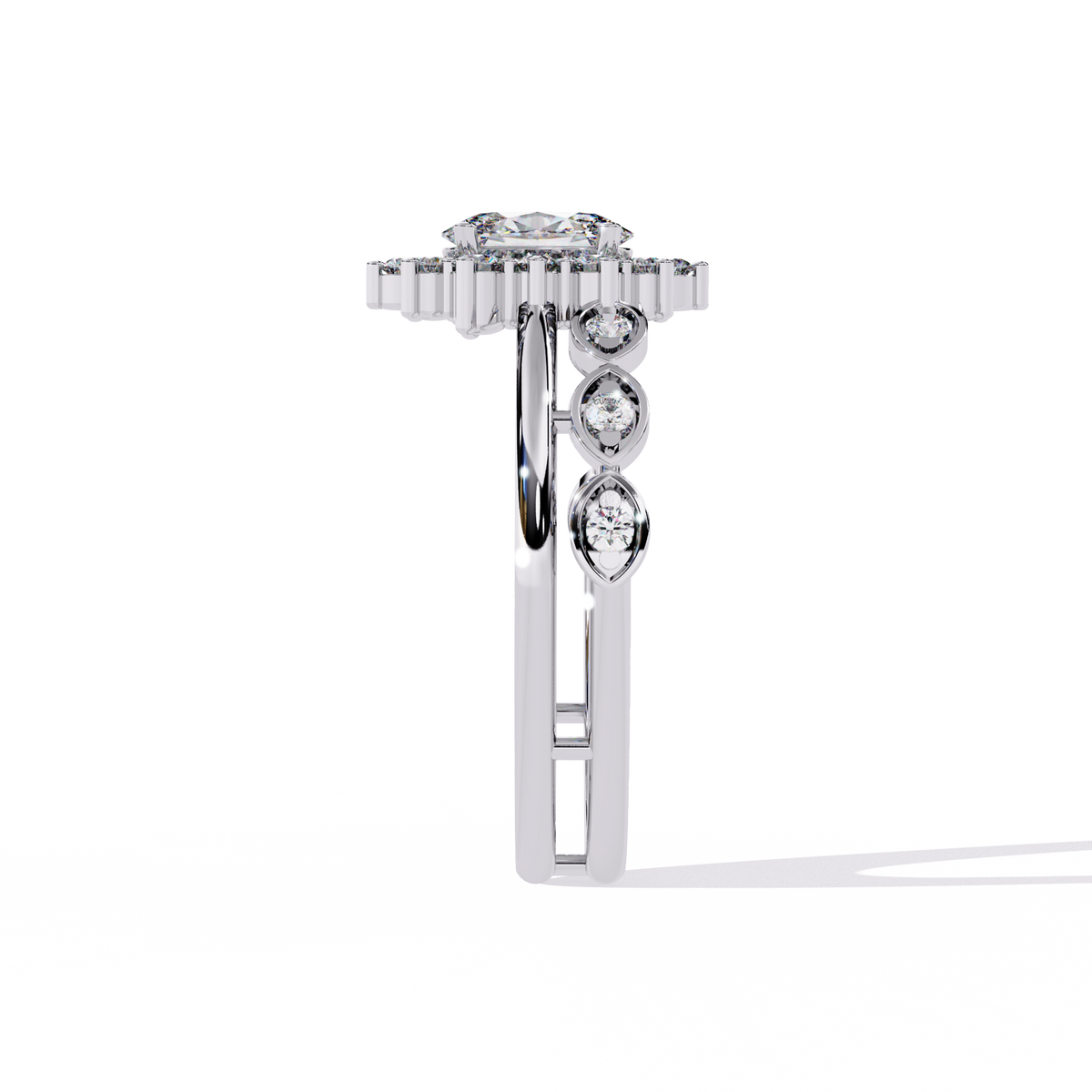 Reverra 14K Oval Diamond Vintage Halo Engagement Ring, CTTW-0.59