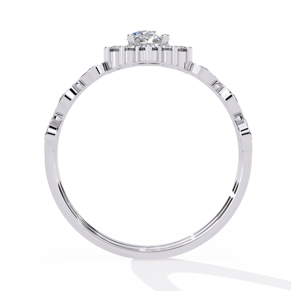 Reverra 14K Gold Oval & Round Lab Grown Diamond Vintage Halo Engagement Ring for Women, CTTW-0.59