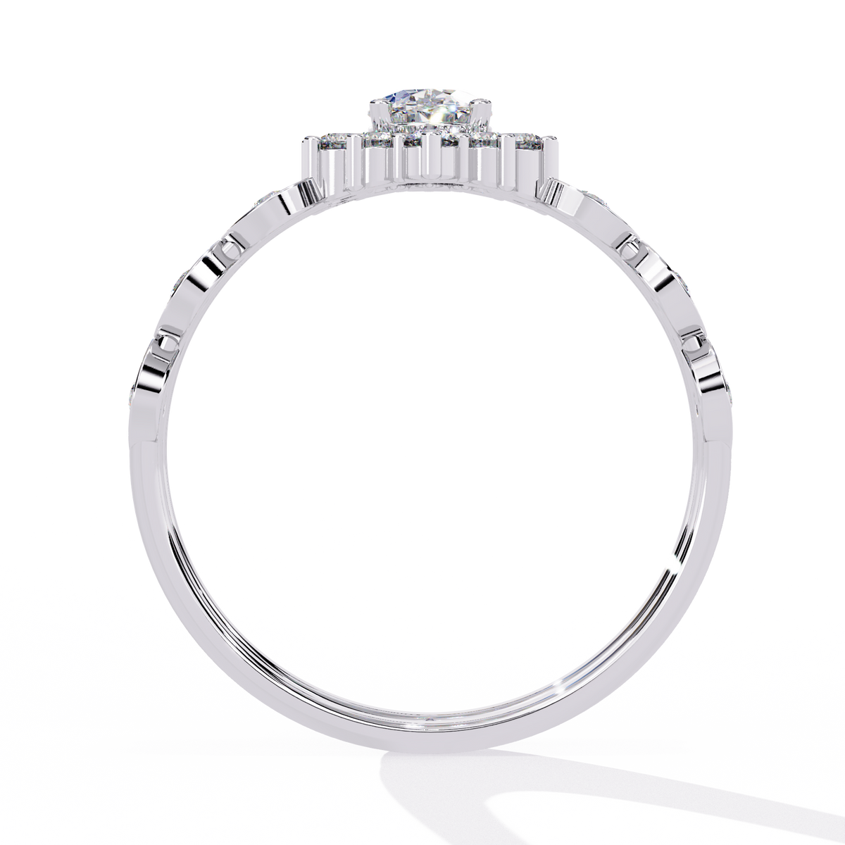 Reverra 14K Oval Diamond Vintage Halo Engagement Ring, CTTW-0.59