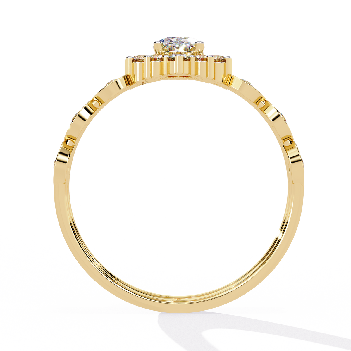 Reverra 14K Oval Diamond Vintage Halo Engagement Ring, CTTW-0.59