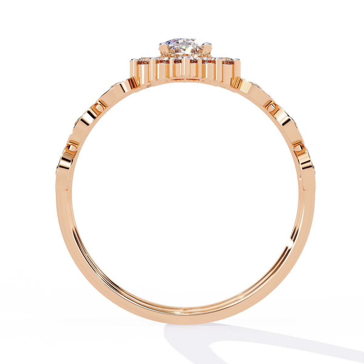 Reverra 14K Oval Diamond Vintage Halo Engagement Ring, CTTW-0.59