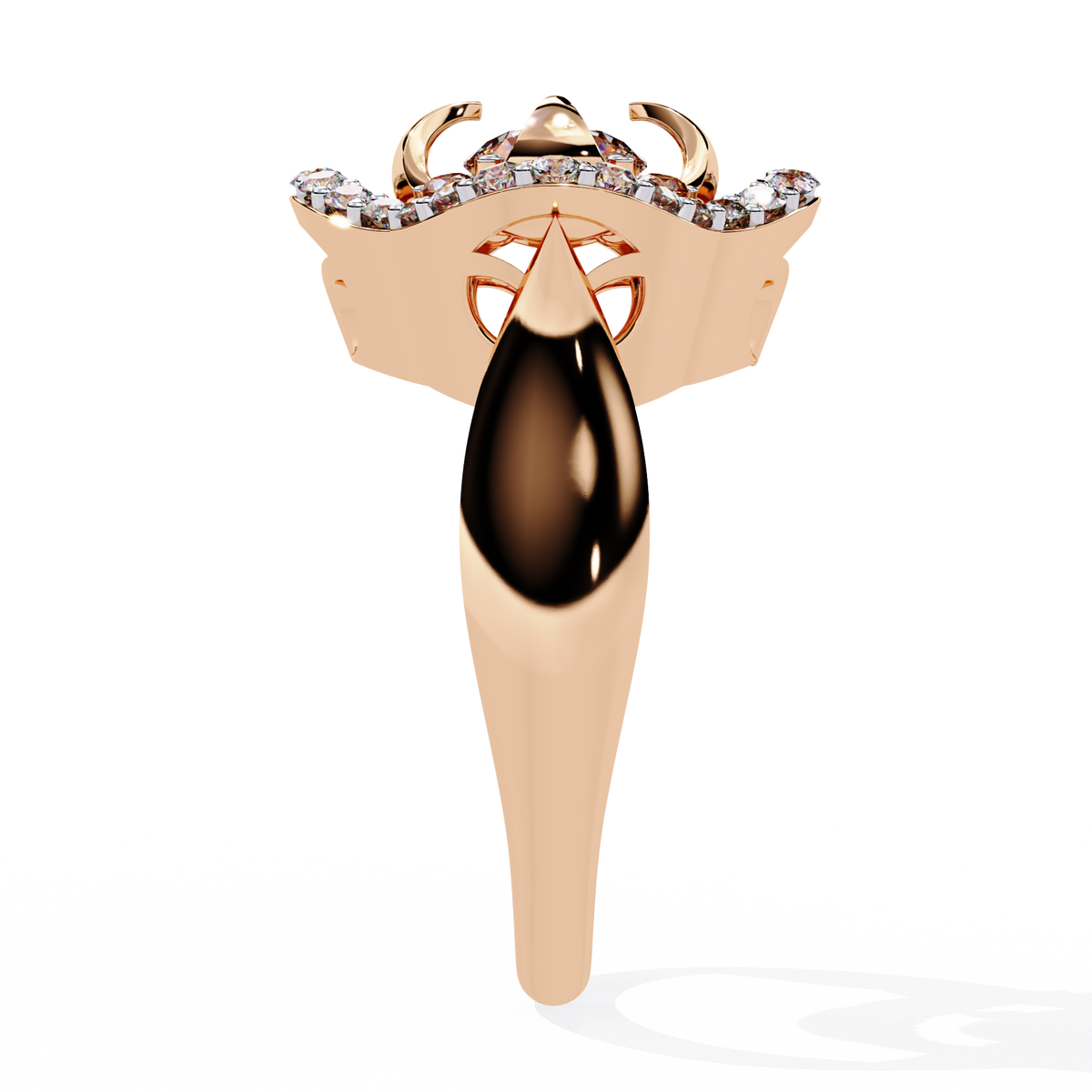 Reverra 14K Round Diamond Petal Halo Engagement Ring, CTTW-0.81