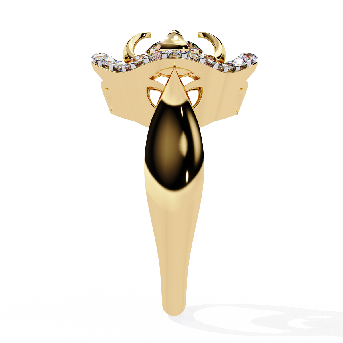 Reverra 14K Round Diamond Petal Halo Engagement Ring, CTTW-0.81