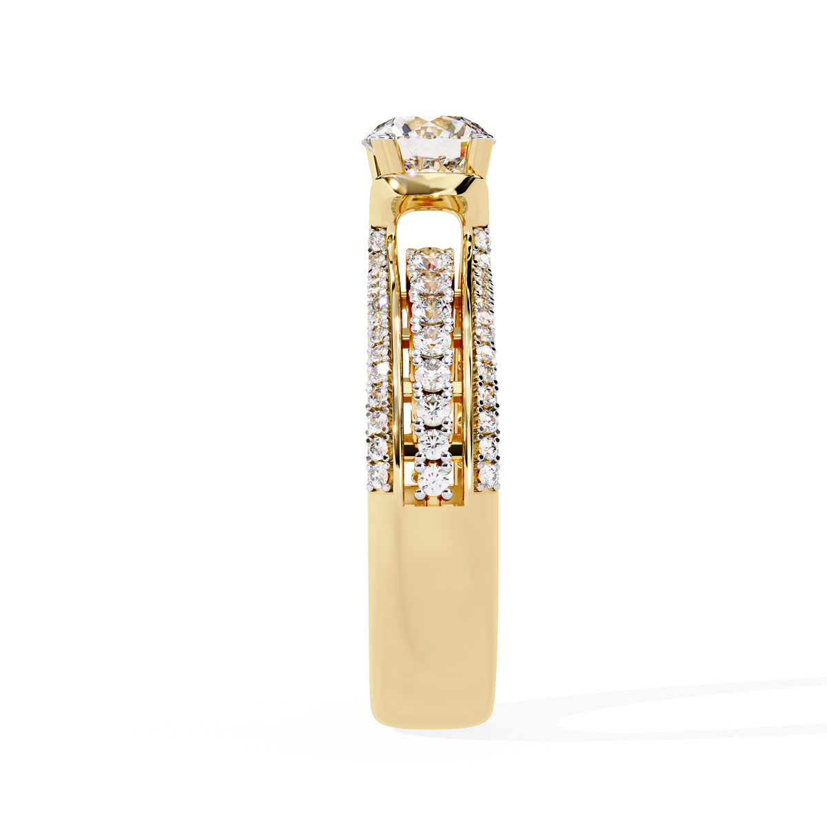 Reverra 14K Round Diamond Triple Row Engagement Ring, CTTW-1.23