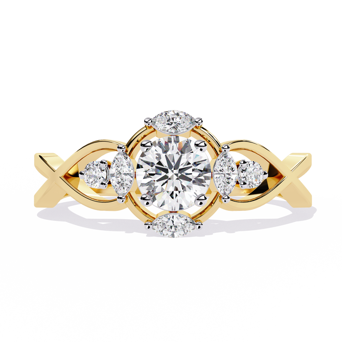 Reverra 14K Round Diamond Infinity Marquise Ring, CTTW-0.46