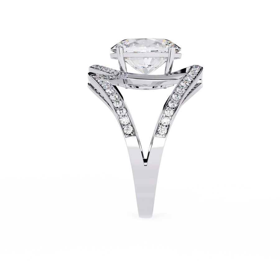 Reverra 14K Gold Oval & Round Lab Grown Diamond Split Shank Halo Engagement Ring for Women, CTTW-7.78