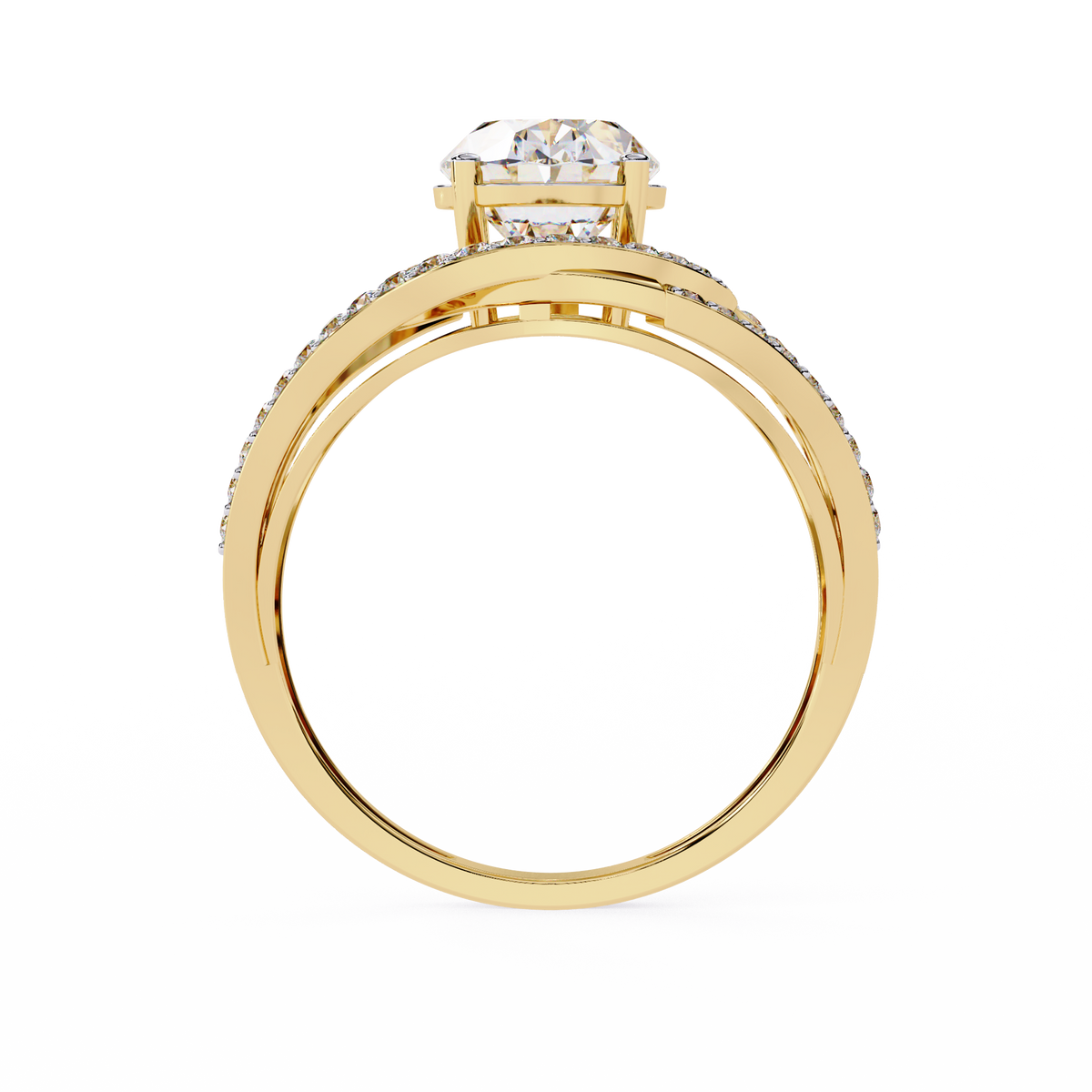 Reverra 14K Oval Diamond Split Shank Halo Ring, CTTW-7.78