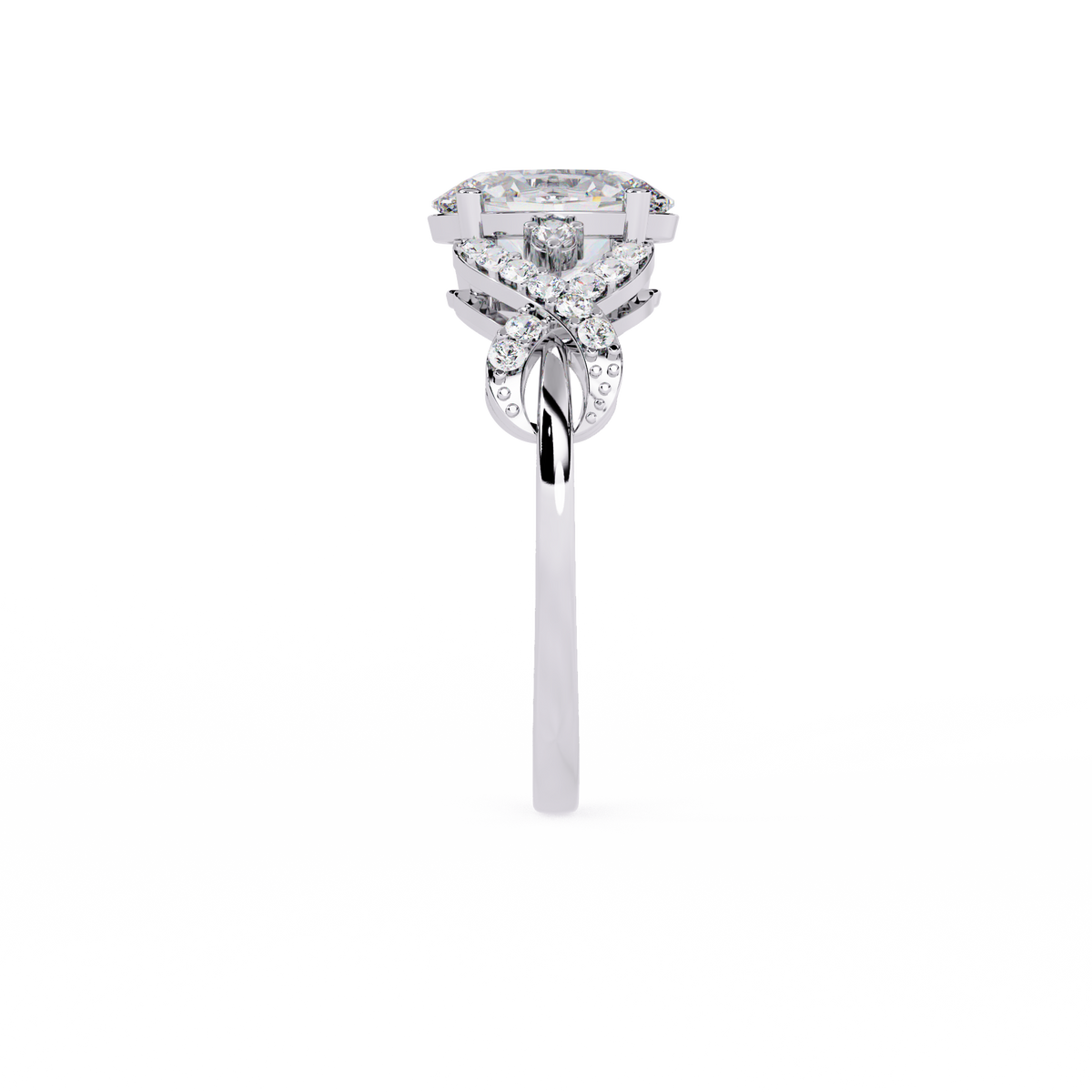 Reverra 14K Oval Diamond Infinity Twist Engagement Ring, CTTW-1.8