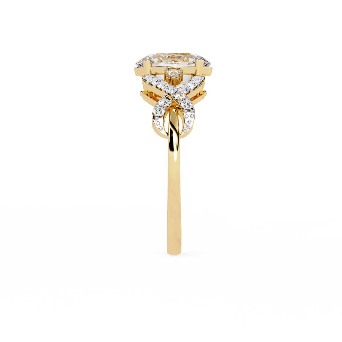 Reverra 14K Oval Diamond Infinity Twist Engagement Ring, CTTW-1.8