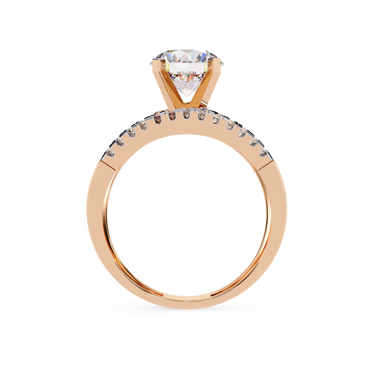 Reverra 14K Round Diamond Double Band Spiral Ring, CTTW-2.38