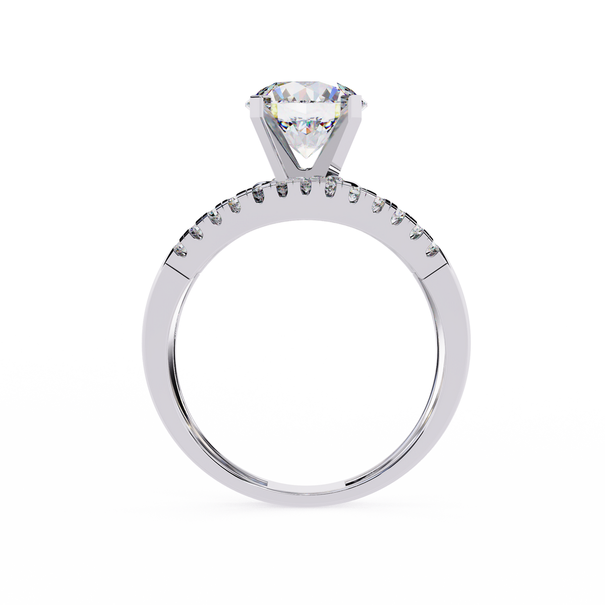 Reverra 14K Round Diamond Double Band Spiral Ring, CTTW-2.38