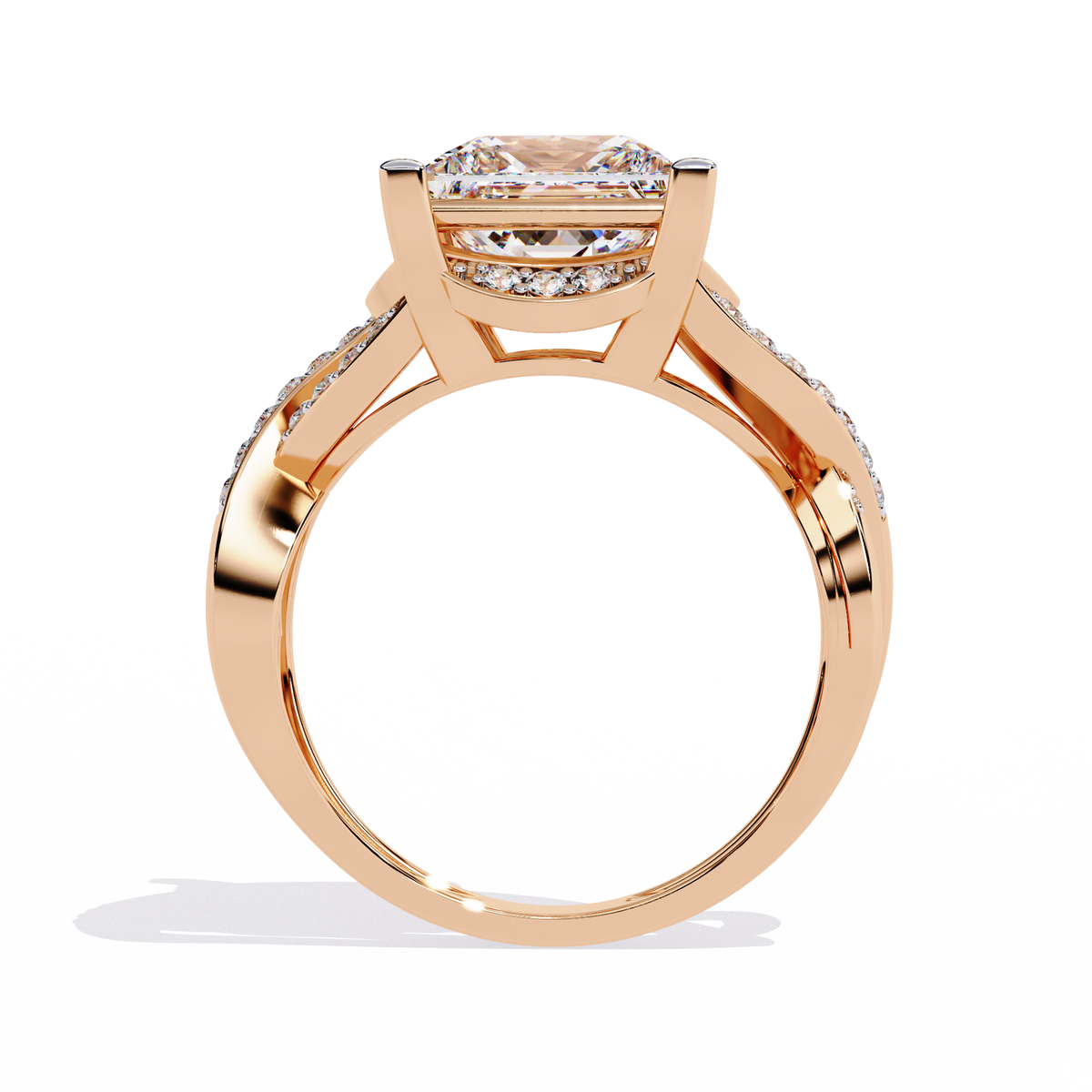 Reverra 14K Princess Diamond Infinity Twist Ring, CTTW-3.47