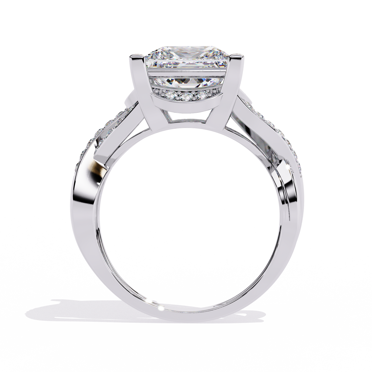Reverra 14K Princess Diamond Infinity Twist Ring, CTTW-3.47