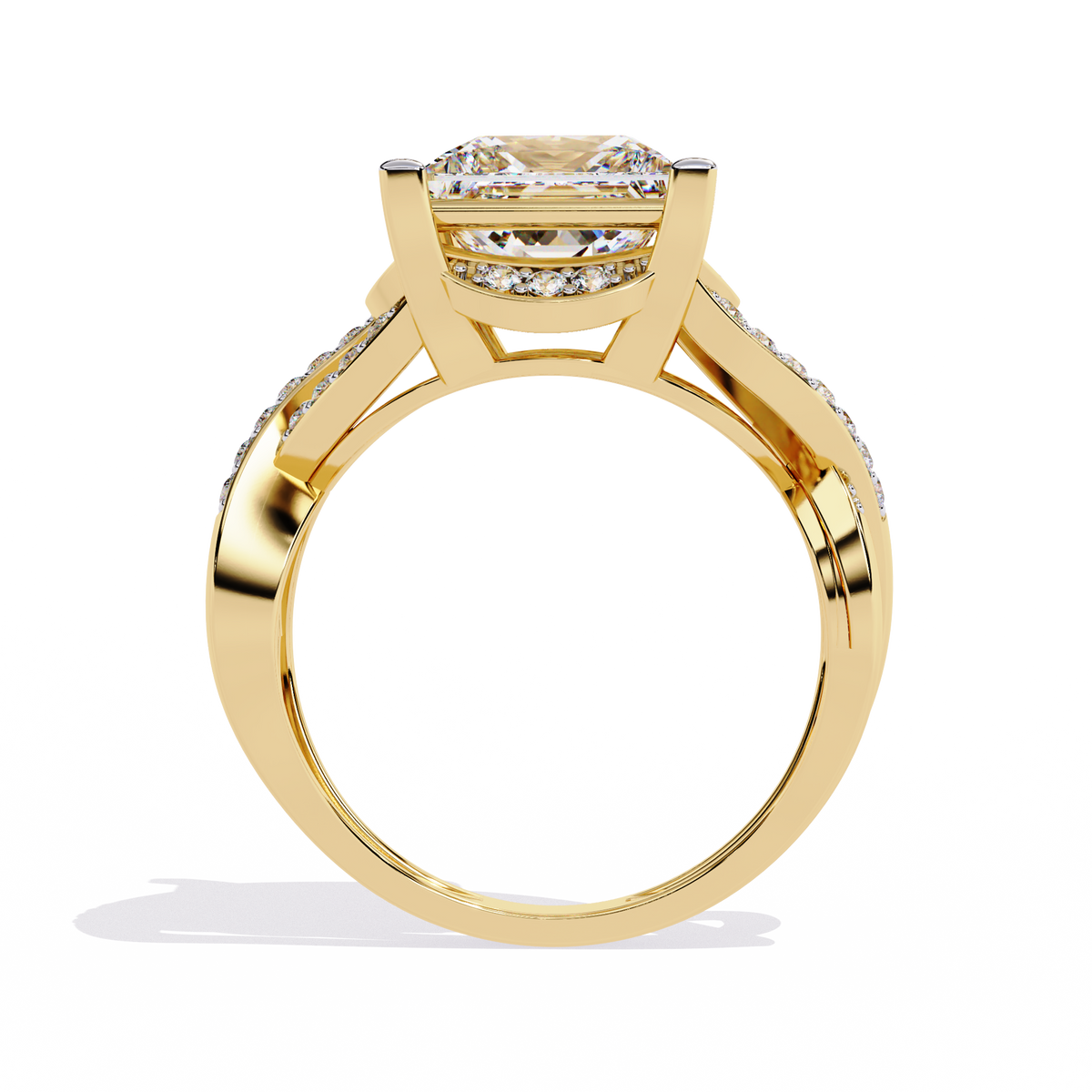 Reverra 14K Princess Diamond Infinity Twist Ring, CTTW-3.47