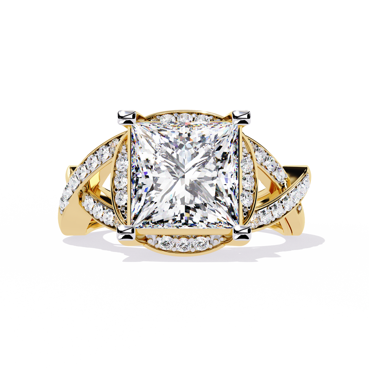 Reverra 14K Princess Diamond Infinity Twist Ring, CTTW-3.47