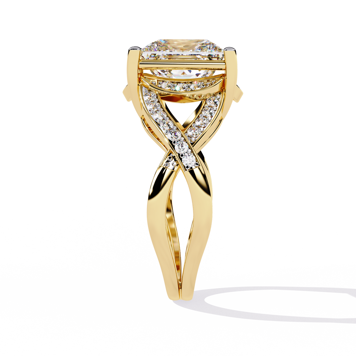 Reverra 14K Princess Diamond Infinity Twist Ring, CTTW-3.47