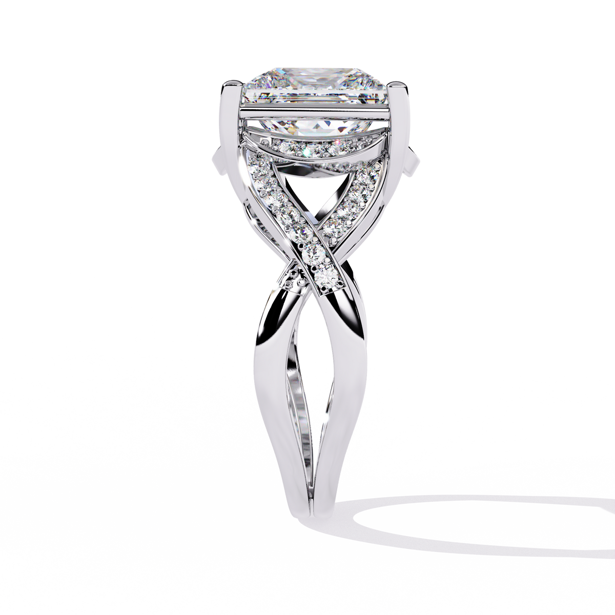 Reverra 14K Princess Diamond Infinity Twist Ring, CTTW-3.47
