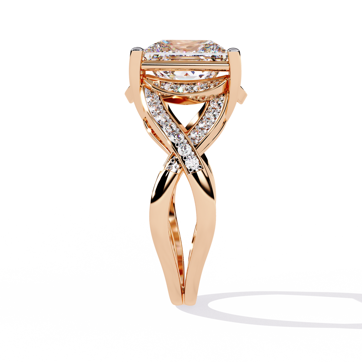 Reverra 14K Princess Diamond Infinity Twist Ring, CTTW-3.47