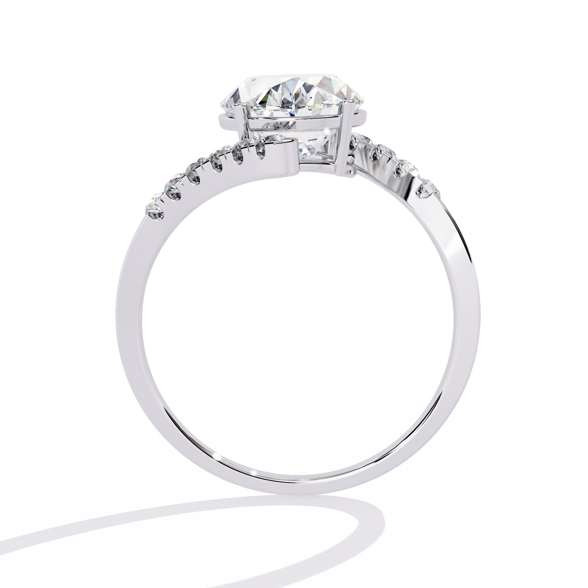 Reverra 14K Oval Diamond Open Twist Engagement Ring, CTTW-2.41