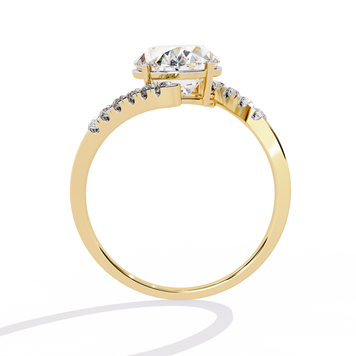 Reverra 14K Oval Diamond Open Twist Engagement Ring, CTTW-2.41