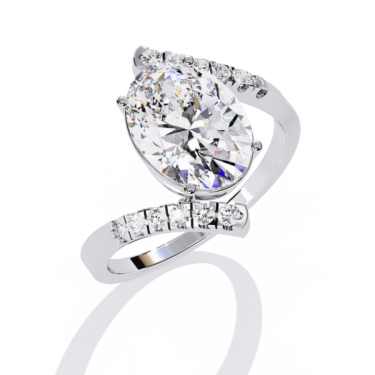 Reverra 14K Oval Diamond Open Twist Engagement Ring, CTTW-2.41