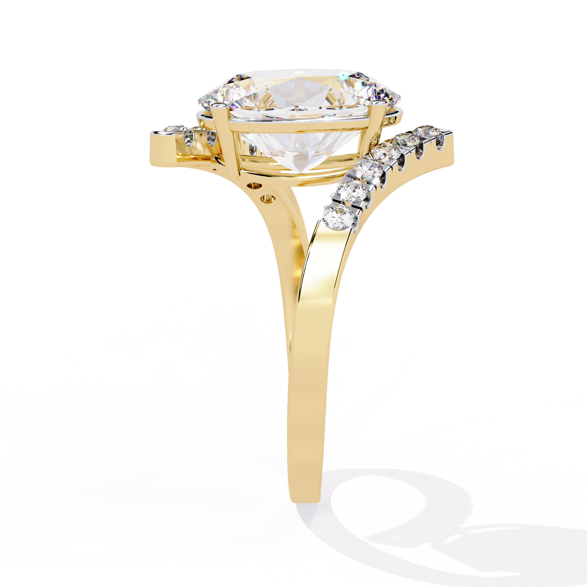 Reverra 14K Oval Diamond Open Twist Engagement Ring, CTTW-2.41