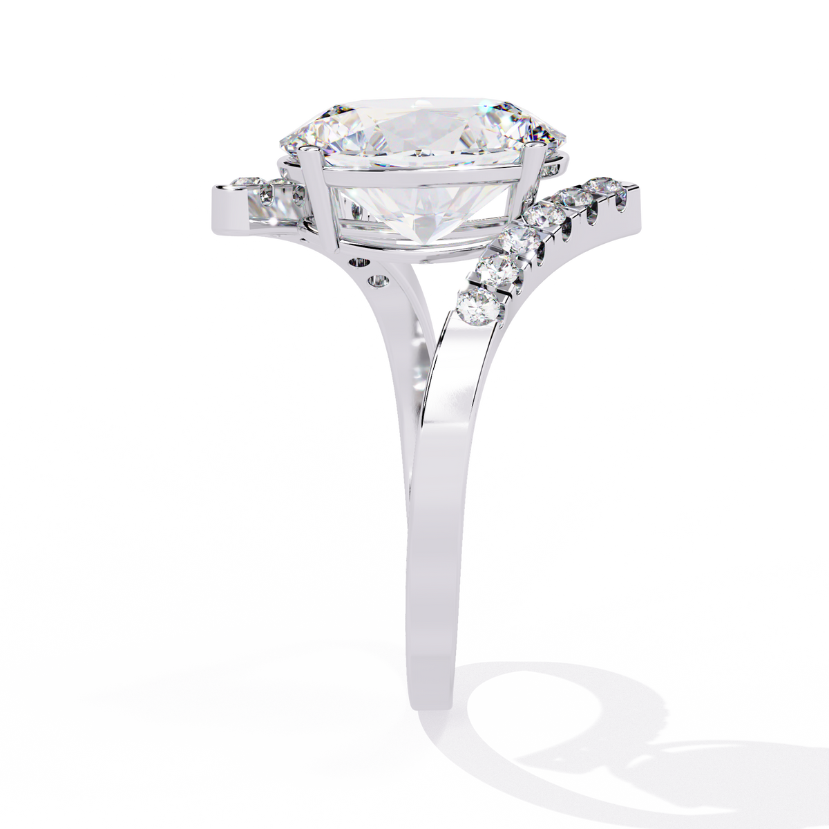 Reverra 14K Oval Diamond Open Twist Engagement Ring, CTTW-2.41