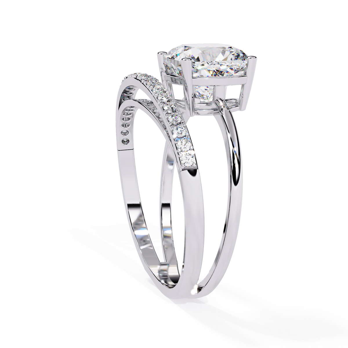 Reverra 14K Cushion Diamond Classic Solitaire Ring, CTTW-2.41