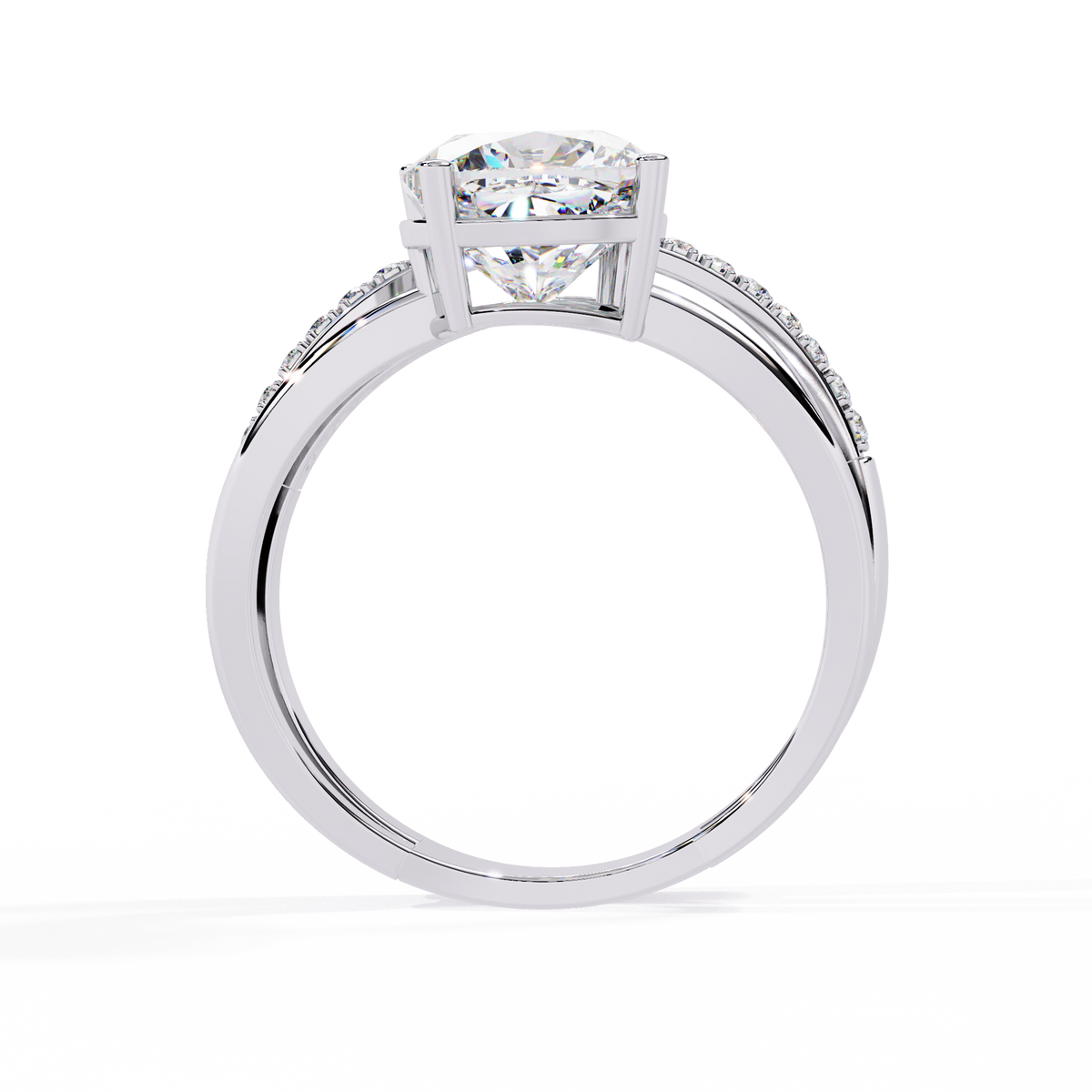Reverra 14K Cushion Diamond Classic Solitaire Ring, CTTW-2.41