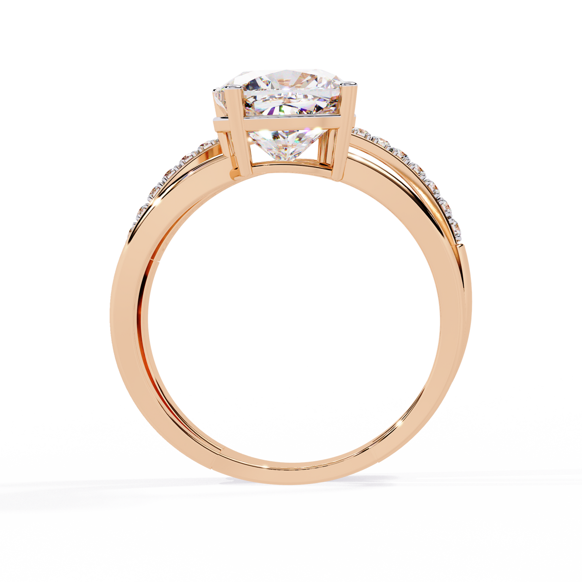 Reverra 14K Cushion Diamond Classic Solitaire Ring, CTTW-2.41