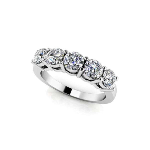 Reverra 14K Gold Round IGI Certified Lab Diamond Five Across Band Wedding Ring, CTTW-0.24