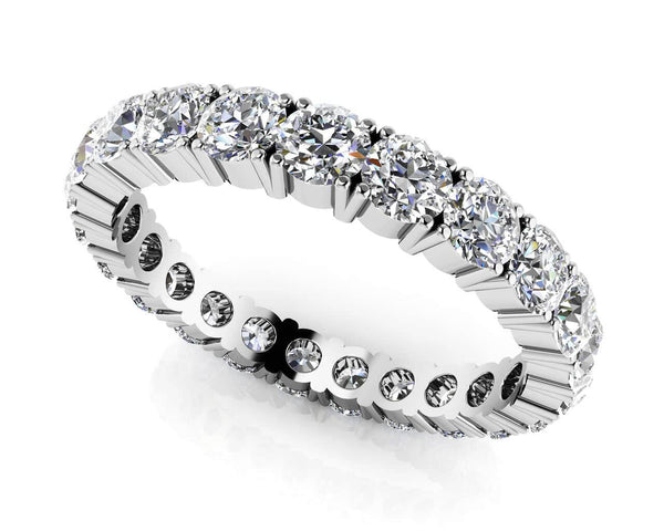 Reverra 14K Gold Round IGI Certified Lab Diamond Everlasting Love Four Prong Eternity Ring, CTTW-0.56