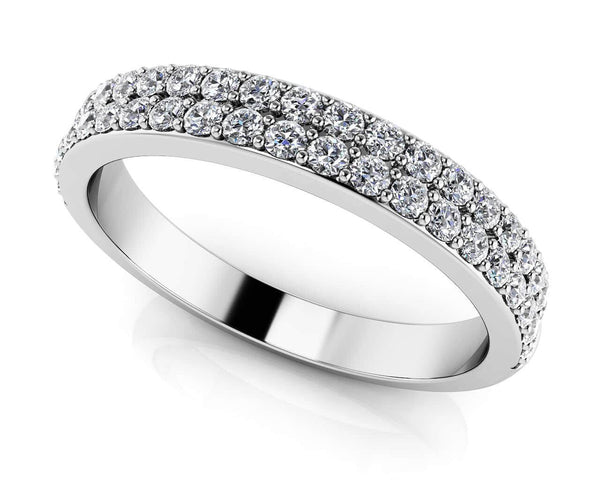 Reverra 14K Gold Round IGI Certified Lab Diamond Splendid Romance Double Row Wedding Band, CTTW-0.42