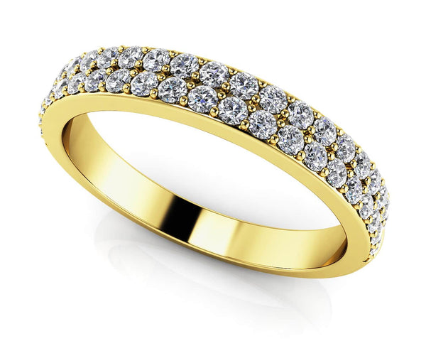 Reverra 14K Gold Round IGI Certified Lab Diamond Splendid Romance Double Row Wedding Band, CTTW-0.42
