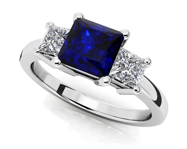 Reverra 14K Gold Princess IGI Certified Lab Diamond 3 Stone Gems Ring, CTTW-1.23