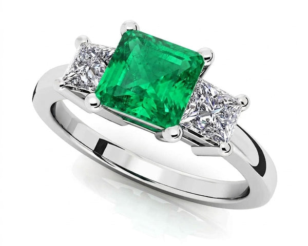 Reverra 14K Gold Princess IGI Certified Lab Diamond 3 Stone Gems Ring, CTTW-1.23