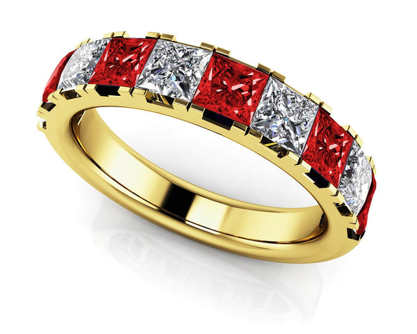 Reverra 14K Gold Princess Cut IGI Certified Lab Diamond Four Prong Gemstone Ring, CTTW-0.91