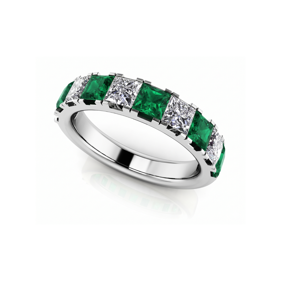 Reverra 14K Gold Princess Cut IGI Certified Lab Diamond Four Prong Gemstone Ring, CTTW-0.91