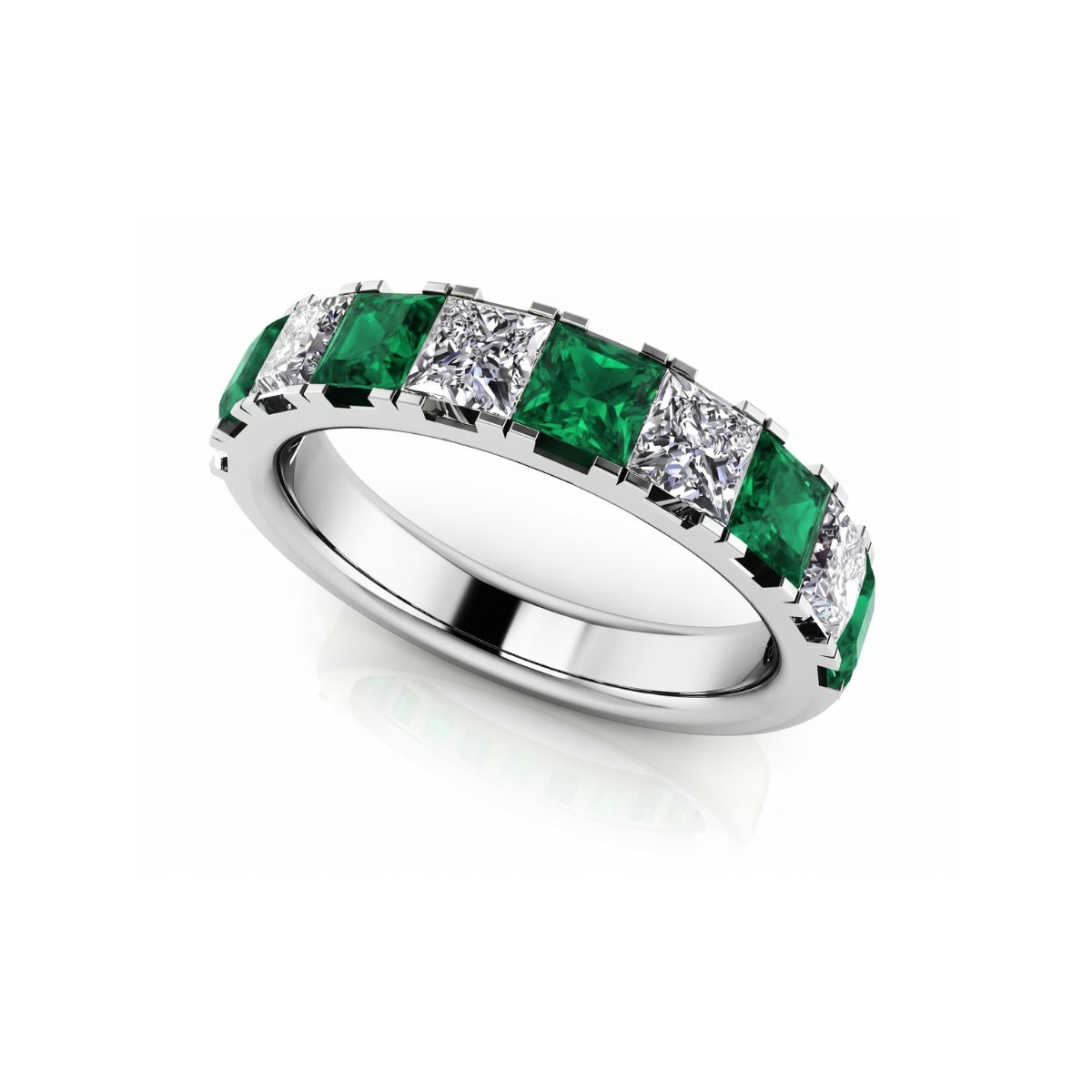 Reverra 14K Gold Princess Cut IGI Certified Lab Diamond Four Prong Gemstone Ring, CTTW-0.91