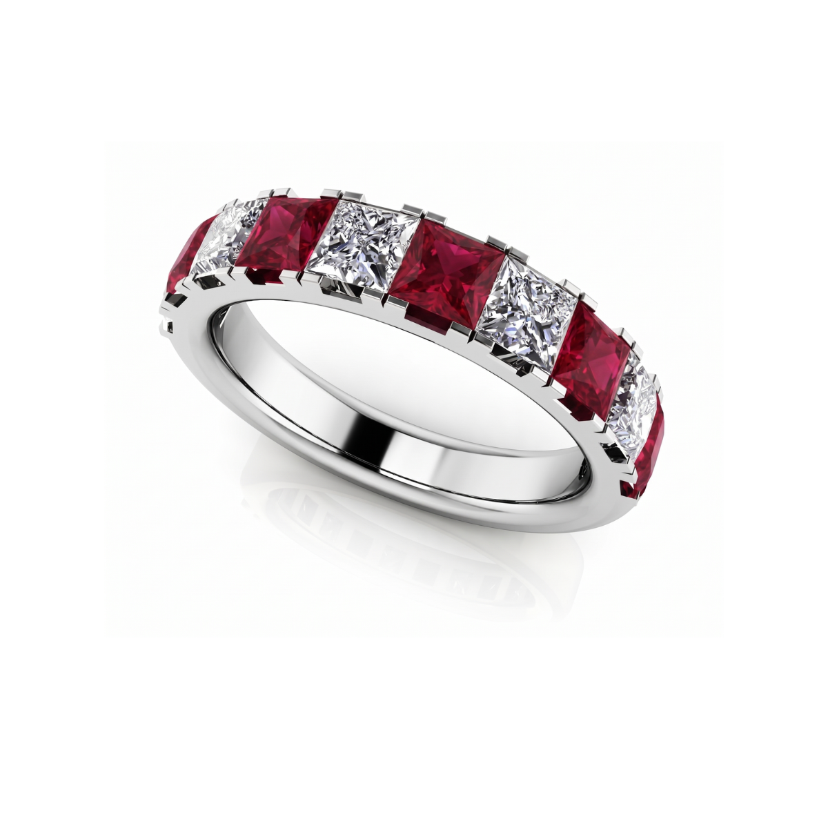 Reverra 14K Gold Princess Cut IGI Certified Lab Diamond Four Prong Gemstone Ring, CTTW-0.91