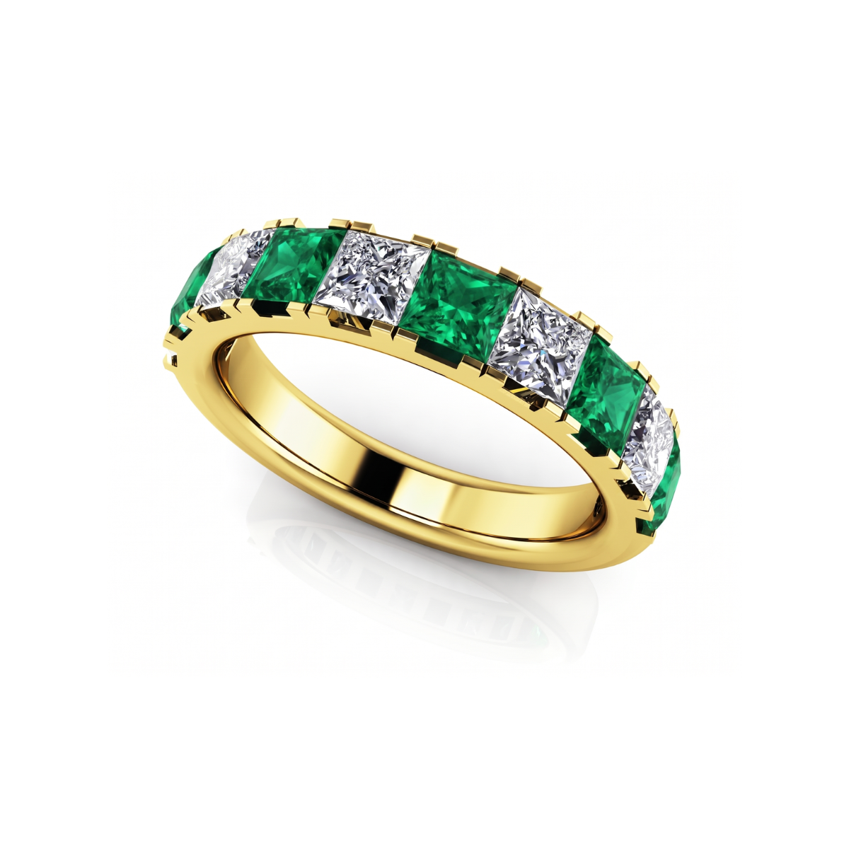 Reverra 14K Gold Princess Cut IGI Certified Lab Diamond Four Prong Gemstone Ring, CTTW-0.91