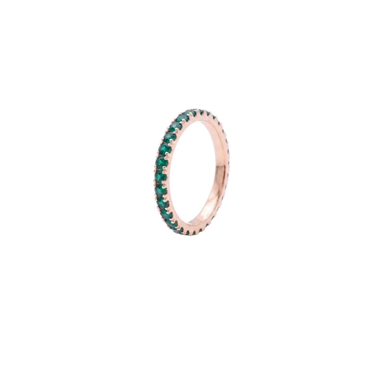 Reverra 14K Gold Round Lab Grown Gemstone Full Eternity Band for Women, CTTW-1.01