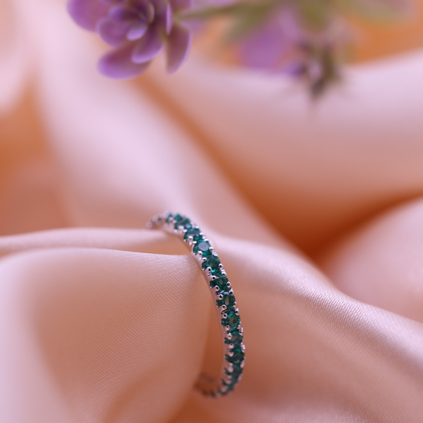 Reverra 14K Gold Round IGI Certified Lab Grown Gemstone Full Eternity Band for Women, CTTW-1.01