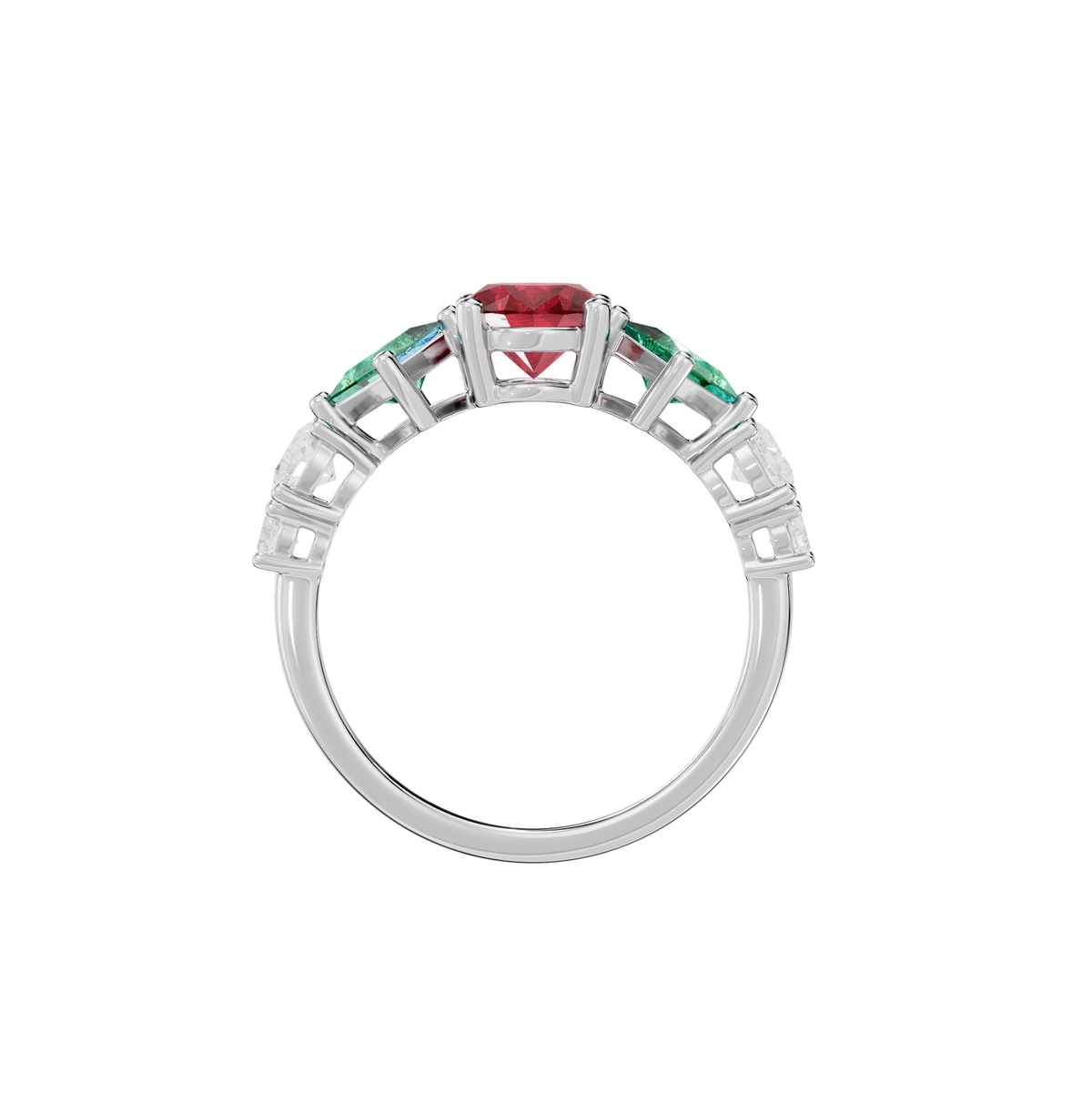 Reverra 14K Gold Oval, Princess & Round Lab Grown Diamond & Gemstone Ring, CTTW-3